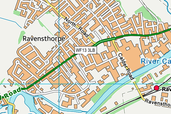 WF13 3LB map - OS VectorMap District (Ordnance Survey)