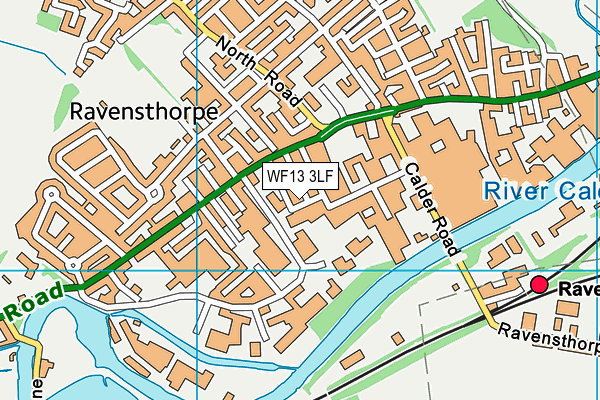 WF13 3LF map - OS VectorMap District (Ordnance Survey)
