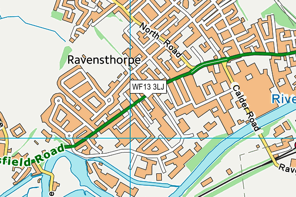 WF13 3LJ map - OS VectorMap District (Ordnance Survey)