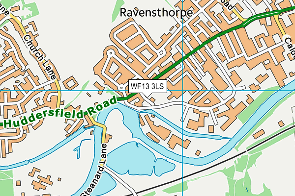 WF13 3LS map - OS VectorMap District (Ordnance Survey)