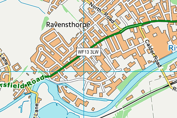 WF13 3LW map - OS VectorMap District (Ordnance Survey)