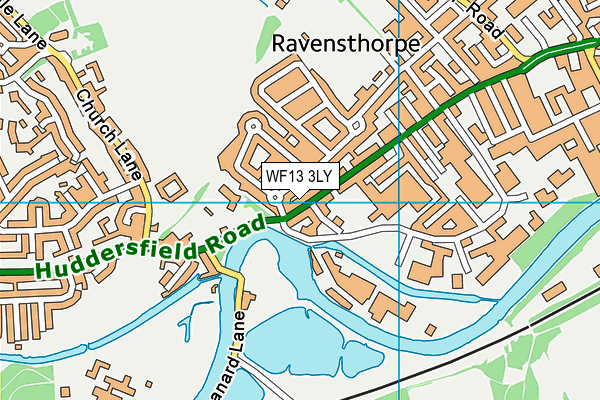 WF13 3LY map - OS VectorMap District (Ordnance Survey)