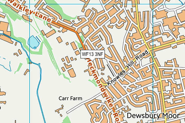 WF13 3NF map - OS VectorMap District (Ordnance Survey)