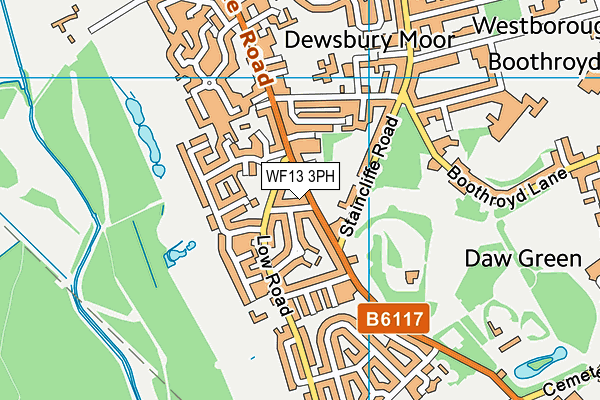 WF13 3PH map - OS VectorMap District (Ordnance Survey)