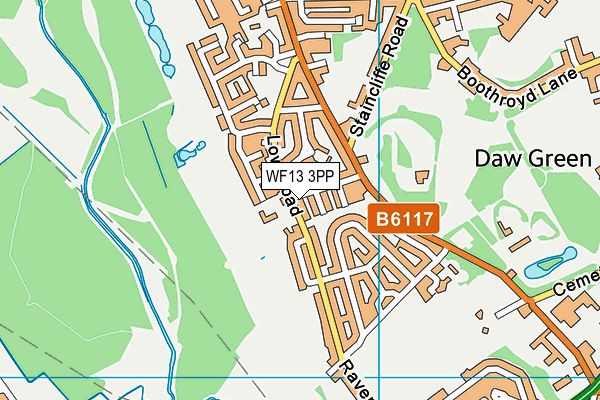 WF13 3PP map - OS VectorMap District (Ordnance Survey)