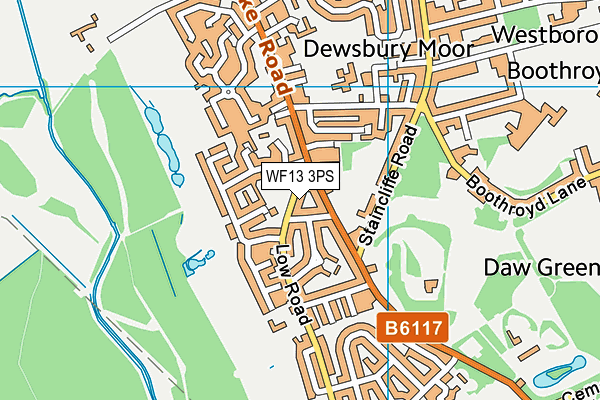 WF13 3PS map - OS VectorMap District (Ordnance Survey)