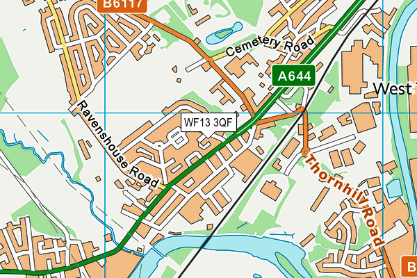 WF13 3QF map - OS VectorMap District (Ordnance Survey)