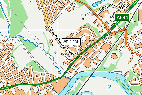 WF13 3QH map - OS VectorMap District (Ordnance Survey)