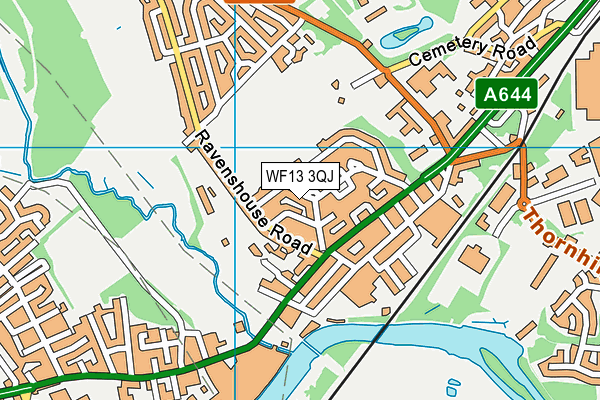 WF13 3QJ map - OS VectorMap District (Ordnance Survey)