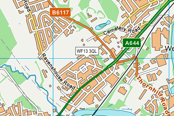 WF13 3QL map - OS VectorMap District (Ordnance Survey)
