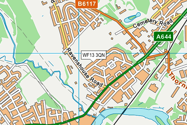 WF13 3QN map - OS VectorMap District (Ordnance Survey)