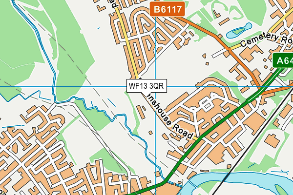 WF13 3QR map - OS VectorMap District (Ordnance Survey)