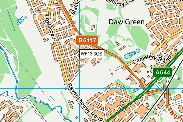 WF13 3QS map - OS VectorMap District (Ordnance Survey)