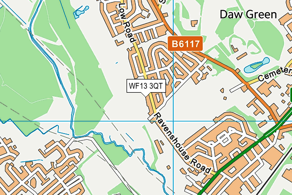 WF13 3QT map - OS VectorMap District (Ordnance Survey)