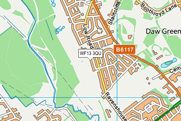 WF13 3QU map - OS VectorMap District (Ordnance Survey)