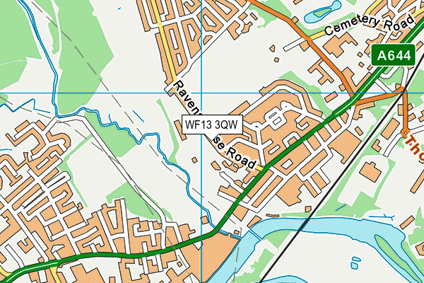 WF13 3QW map - OS VectorMap District (Ordnance Survey)