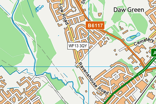 WF13 3QY map - OS VectorMap District (Ordnance Survey)