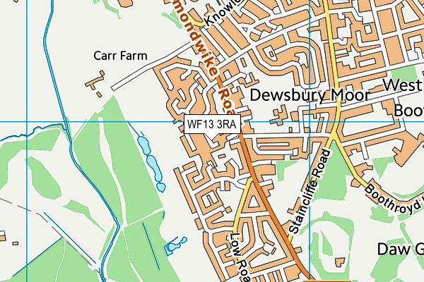 WF13 3RA map - OS VectorMap District (Ordnance Survey)