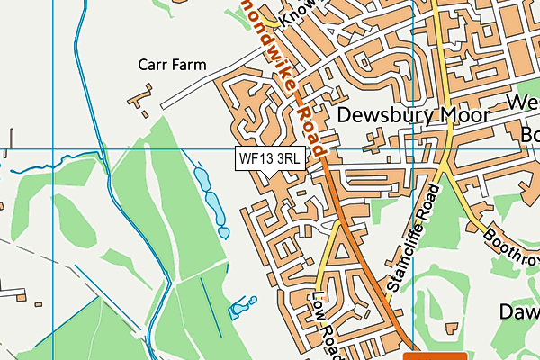 WF13 3RL map - OS VectorMap District (Ordnance Survey)