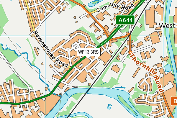 WF13 3RS map - OS VectorMap District (Ordnance Survey)