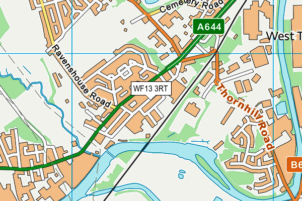 WF13 3RT map - OS VectorMap District (Ordnance Survey)