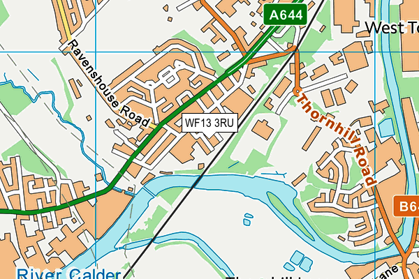 WF13 3RU map - OS VectorMap District (Ordnance Survey)