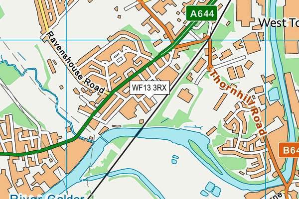 WF13 3RX map - OS VectorMap District (Ordnance Survey)