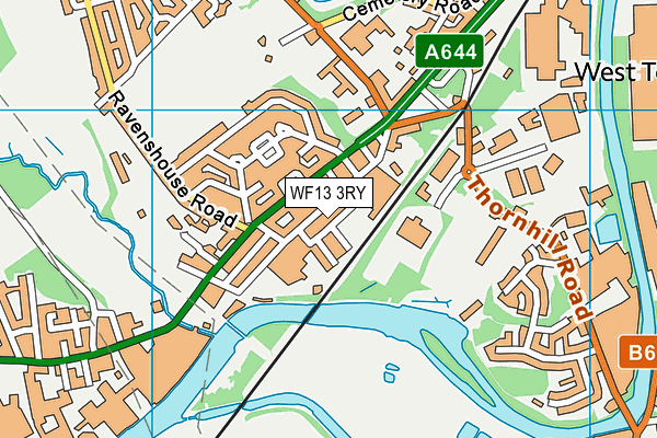 WF13 3RY map - OS VectorMap District (Ordnance Survey)