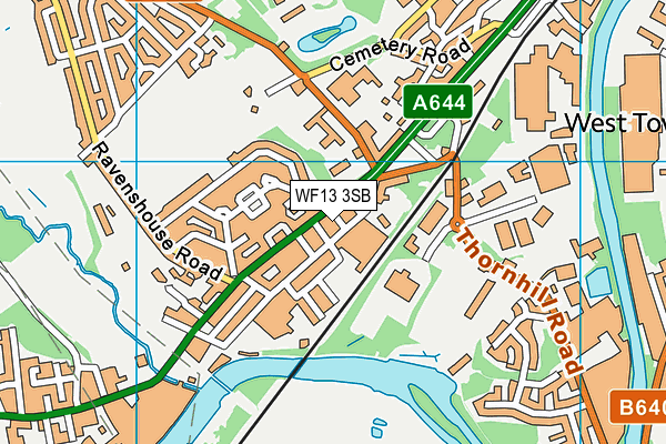 WF13 3SB map - OS VectorMap District (Ordnance Survey)