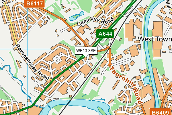 WF13 3SE map - OS VectorMap District (Ordnance Survey)