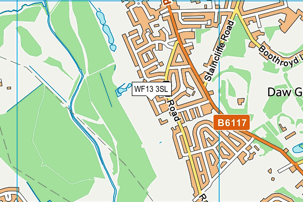 WF13 3SL map - OS VectorMap District (Ordnance Survey)