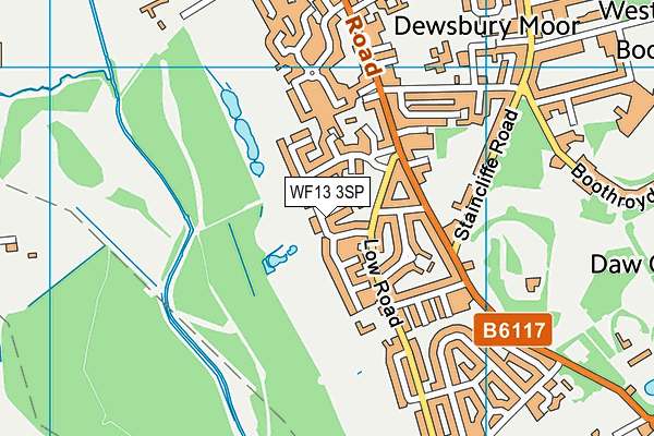 WF13 3SP map - OS VectorMap District (Ordnance Survey)