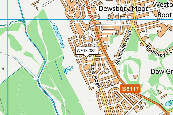 WF13 3ST map - OS VectorMap District (Ordnance Survey)