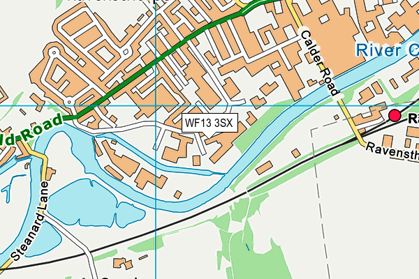 WF13 3SX map - OS VectorMap District (Ordnance Survey)