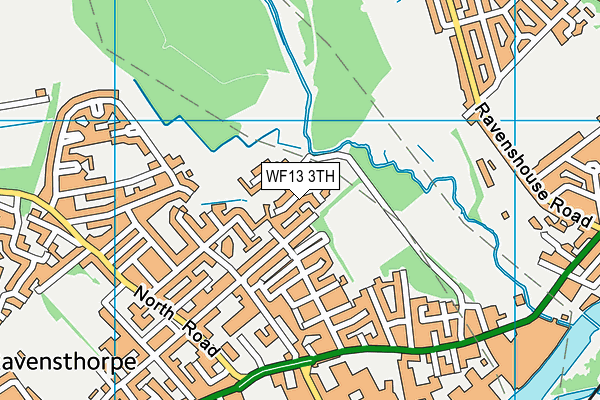 WF13 3TH map - OS VectorMap District (Ordnance Survey)