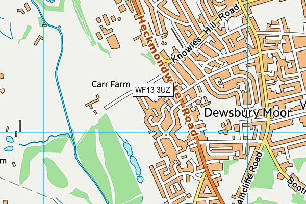 WF13 3UZ map - OS VectorMap District (Ordnance Survey)