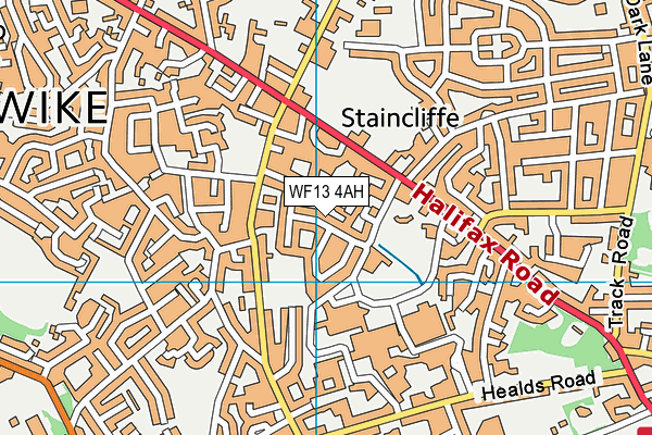 WF13 4AH map - OS VectorMap District (Ordnance Survey)