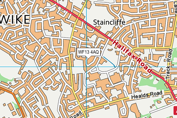 WF13 4AQ map - OS VectorMap District (Ordnance Survey)