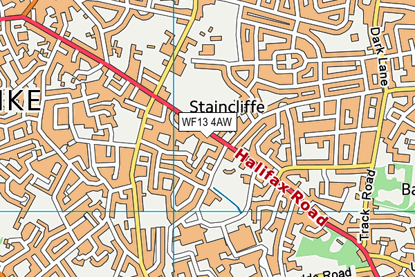 WF13 4AW map - OS VectorMap District (Ordnance Survey)