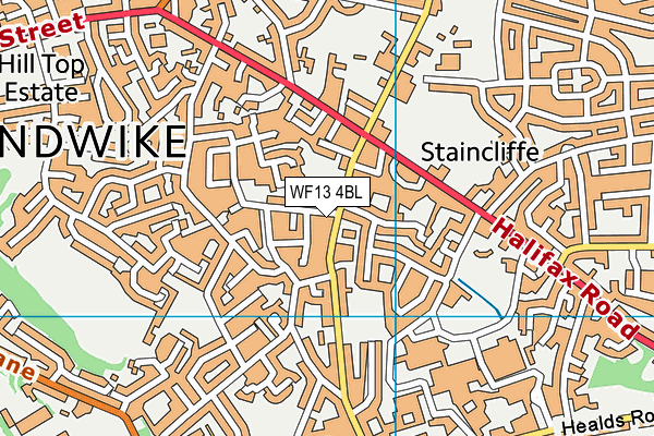 WF13 4BL map - OS VectorMap District (Ordnance Survey)