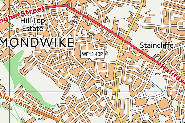 WF13 4BP map - OS VectorMap District (Ordnance Survey)