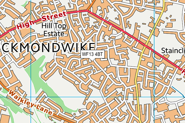 WF13 4BT map - OS VectorMap District (Ordnance Survey)