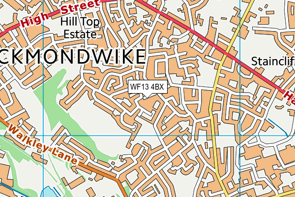 WF13 4BX map - OS VectorMap District (Ordnance Survey)