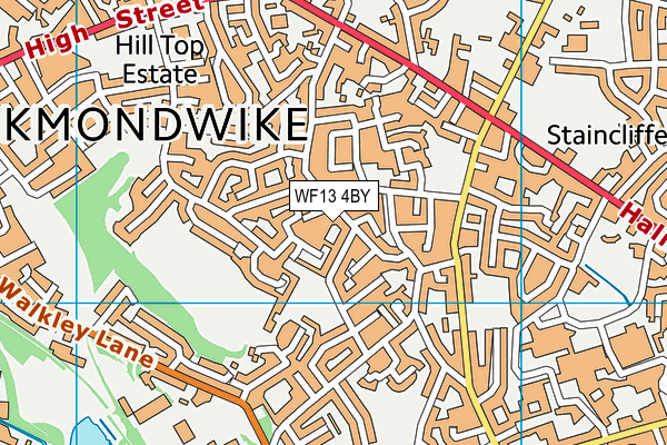 WF13 4BY map - OS VectorMap District (Ordnance Survey)
