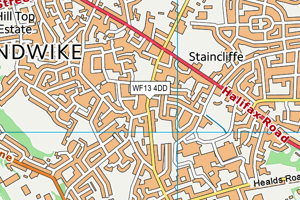 WF13 4DD map - OS VectorMap District (Ordnance Survey)