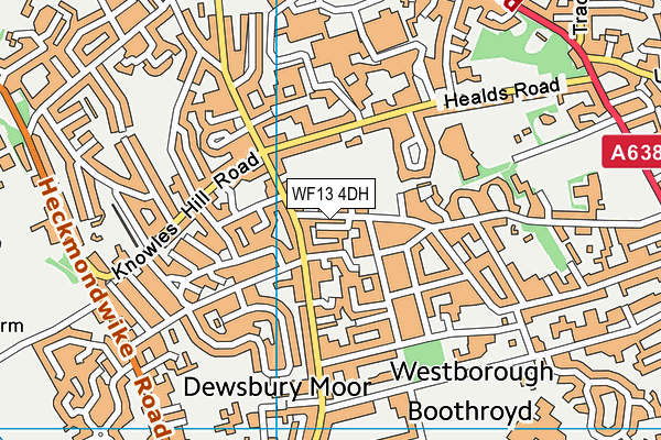 WF13 4DH map - OS VectorMap District (Ordnance Survey)