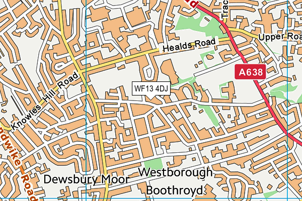 Healds Road Playing Field map (WF13 4DJ) - OS VectorMap District (Ordnance Survey)