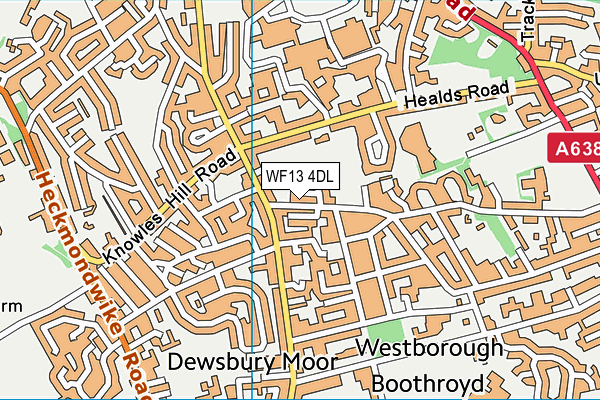 WF13 4DL map - OS VectorMap District (Ordnance Survey)