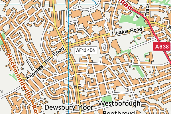 WF13 4DN map - OS VectorMap District (Ordnance Survey)