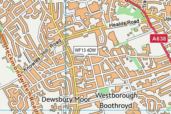 WF13 4DW map - OS VectorMap District (Ordnance Survey)